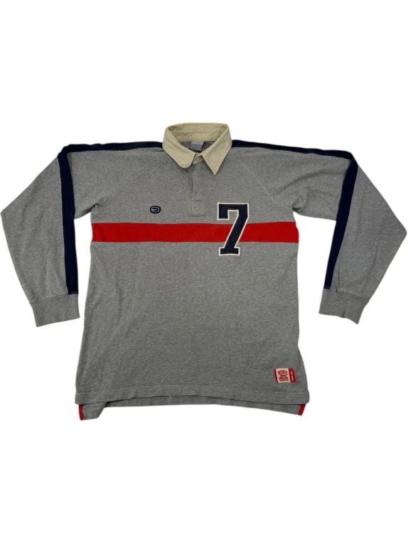 VINTAGE Nike Long Sleeve Rugby Romper Gray 7 M