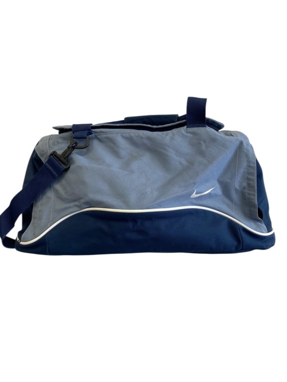 VINTAGE NIKE DUFFEL BAG WITH SHOULDER STRAP BLUE UNISEX ONE SIZE