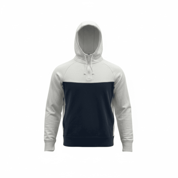 VINTAGE NIKE SB FELPA CON CAPPUCCIO MEZZA ZIP BICOLORE BIANCO BLU DA UOMO S