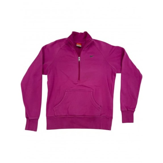 VINTAGE Nike the athletic dept Felpa fucsia con zip a un quarto S