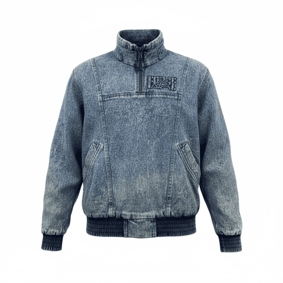 VINTAGE NIKE ΤΖΙΝ ΜΠΟΥΦΑΝ HALF-ZIP ΜΠΛΕ ΑΝΔΡΙΚΟ M