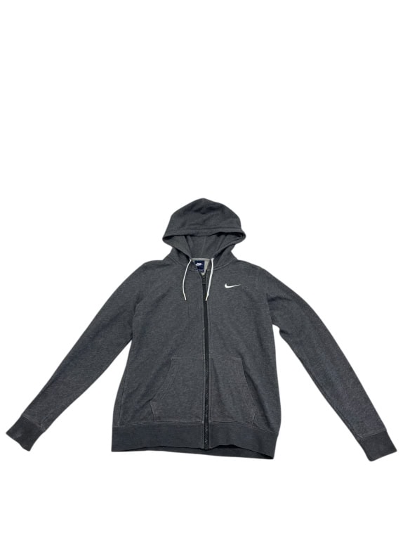 VINTAGE NIKE FULL ZIP HOODIE LOGO GREY MEN'S M