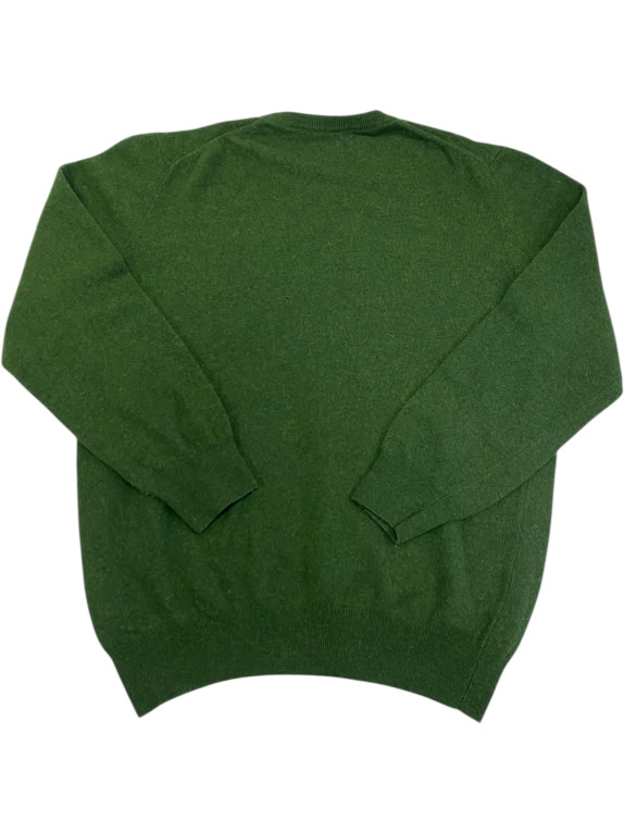 VINTAGE NORTH SAILS MAGLIONE LAVORATO A MAGLIA GIROCOLLO VERDE UOMO L