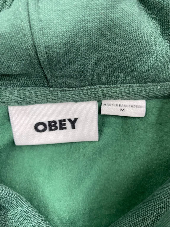 VINTAGE OBEY ΦΟΥΤΕΡ ΜΕ ΚΟΥΚΟΥΛΑ (HOODIE) "THE JOKE IS ON YOU" ΠΡΑΣΙΝΟ ΑΝΔΡΙΚΟ M