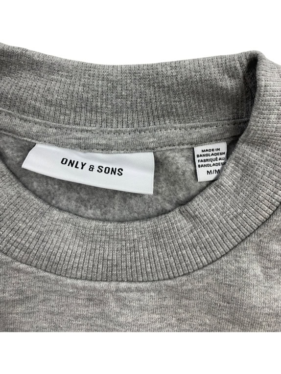 VINTAGE ONLY & SONS CREWNECK SWEATSHIRT GREY MEN'S M/L