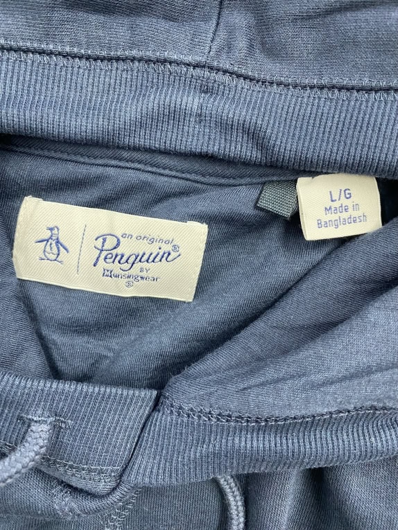 VINTAGE ORIGINAL PENGUIN ΦΟΥΤΕΡ ΜΕ ΚΟΥΚΟΥΛΑ CASUAL ΚΕΝΤΗΤΟ ΛΟΓΟΤΥΠΟ ΣΚΟΥΡΟ ΜΠΛΕ ΑΝΔΡΙΚΟ L