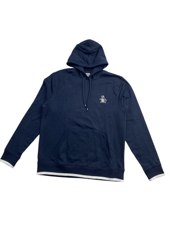 VINTAGE ORIGINAL PENGUIN ΦΟΥΤΕΡ ΜΕ ΚΟΥΚΟΥΛΑ CASUAL ΚΕΝΤΗΤΟ ΛΟΓΟΤΥΠΟ ΣΚΟΥΡΟ ΜΠΛΕ ΑΝΔΡΙΚΟ L