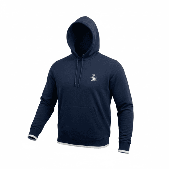 VINTAGE ORIGINAL PENGUIN ΦΟΥΤΕΡ ΜΕ ΚΟΥΚΟΥΛΑ CASUAL ΚΕΝΤΗΤΟ ΛΟΓΟΤΥΠΟ ΣΚΟΥΡΟ ΜΠΛΕ ΑΝΔΡΙΚΟ L