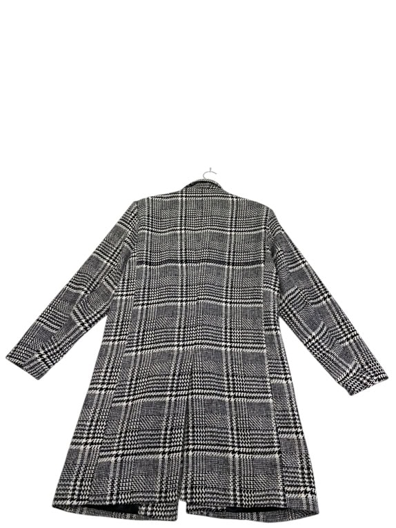 VINTAGE  ΠΑΛΤΟ ΚΑΡΟ HOUNDSTOOTH ΑΣΠΡΟ ΜΑΥΡΟ ΓΥΝΑΙΚΕΙΟ L