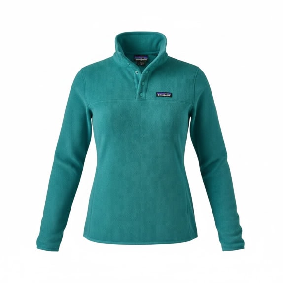 VINTAGE PATAGONIA FLEECE PULLOVER WITH BUTTONS SEAFOAM WOMENS L