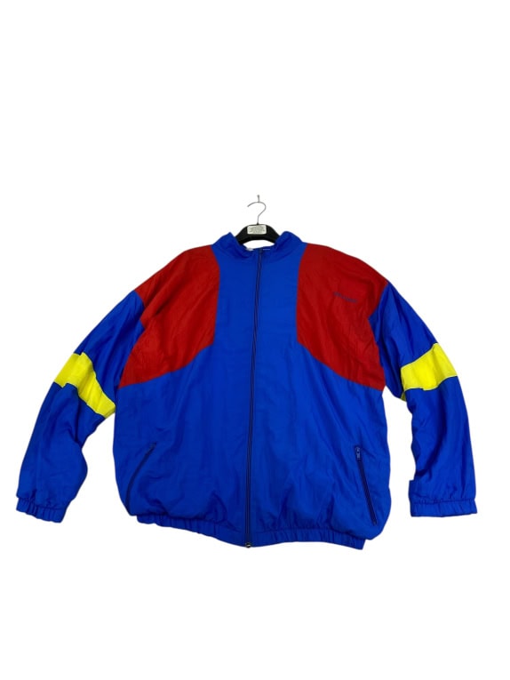 VINTAGE PEUGEOT ΖΑΚΕΤΑ COLORBLOCK ΜΠΛΕ ΚΟΚΚΙΝΟ ΚΙΤΡΙΝΟ ΑΝΔΡΙΚΗ L XL