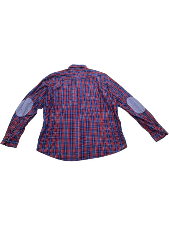 VINTAGE PIERRE CARDIN SHIRT CHECK RED BLUE MEN L