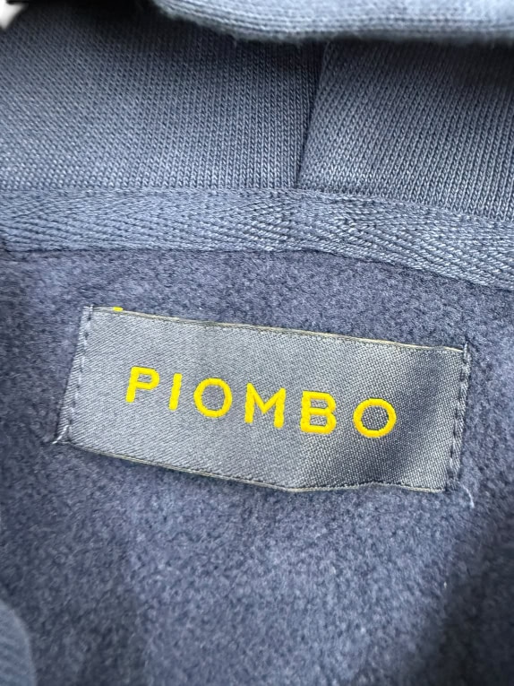VINTAGE PIOMBO ZIP UP HOODIE LOGO P BLUE MEN'S L