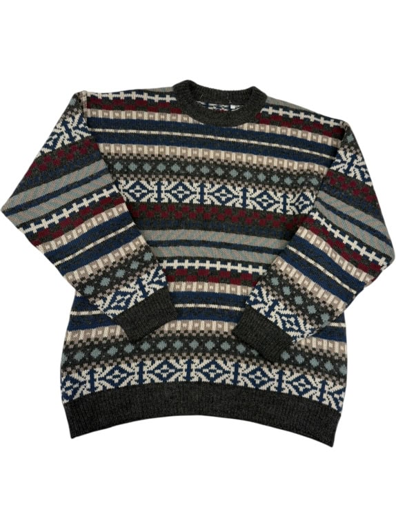 VINTAGE ΠΛΕΚΤΟ ΠΟΥΛΟΒΕΡ FAIR ISLE ΑΝΔΡΙΚΟ XL
