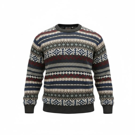 VINTAGE ΠΛΕΚΤΟ ΠΟΥΛΟΒΕΡ FAIR ISLE ΑΝΔΡΙΚΟ XL