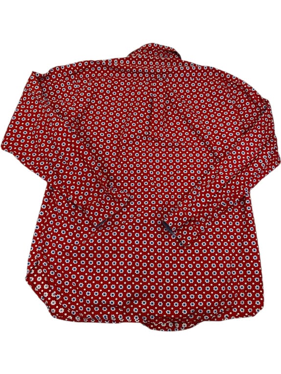 VINTAGE POCH SHIRT FLORAL PRINT RED MEN'S XXL