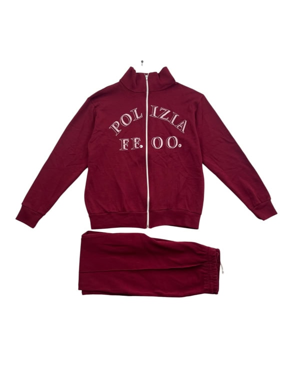 Vintage Polizia Set Tuta Bordeaux Unisex L