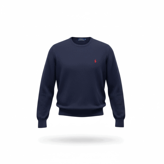 VINTAGE POLO RALPH LAUREN ΠΛΕΚΤΗ ΜΠΛΟΥΖΑ ΜΕ ΛΑΙΜΟΚΟΨΗ ΜΠΛΕ ΣΚΟΥΡΟ ΑΝΔΡΙΚΗ M