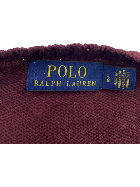 VINTAGE POLO RALPH LAUREN ΠΛΕΚΤΟ ΠΟΥΛΟΒΕΡ ΛΟΓΟΤΥΠΟ ΜΠΟΡΝΤΟ ΑΝΔΡΙΚΟ XL