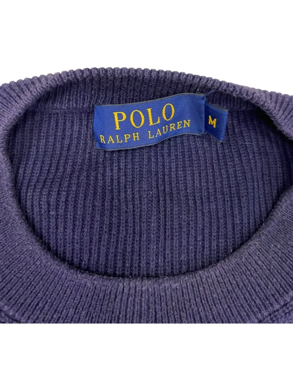 VINTAGE POLO RALPH LAUREN ΡΙΓΕ ΠΛΕΚΤΗ ΜΠΛΟΥΖΑ M