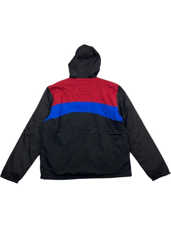 VINTAGE PORSCHE WINDBREAKER JACKET ΜΕ ΚΟΥΚΟΥΛΑ ΜΑΥΡΟ/ΚΟΚΚΙΝΟ/ΜΠΛΕ ΑΝΔΡΙΚΟ XL