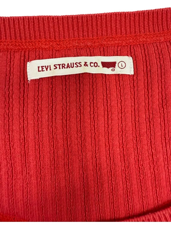 VINTAGE Πουλόβερ Levi's, Κόκκινο, Στρογγυλή Λαιμόκοψη, Size: L