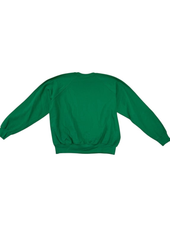 VINTAGE Πράσινο Crewneck Φούτερ Fruit of the Loom Coolwash 1976 L