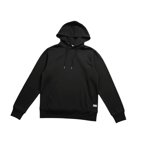 VINTAGE PRODUKT felpa con cappuccio minimal nera da uomo L