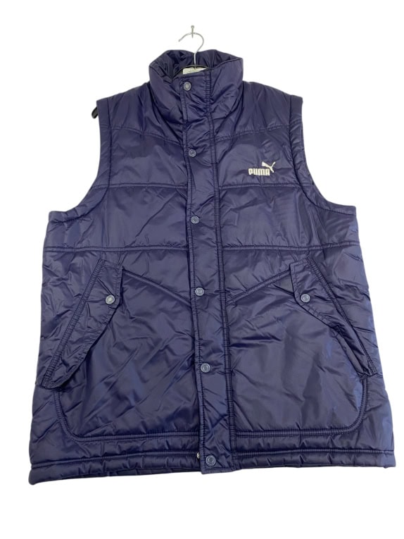 Gilet imbottito vintage PUMA blu da uomo M