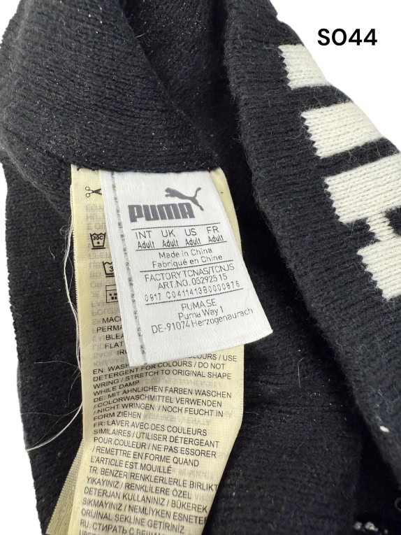 VINTAGE Puma Beanie - Μαύρο με Μεγάλο Λογότυπο