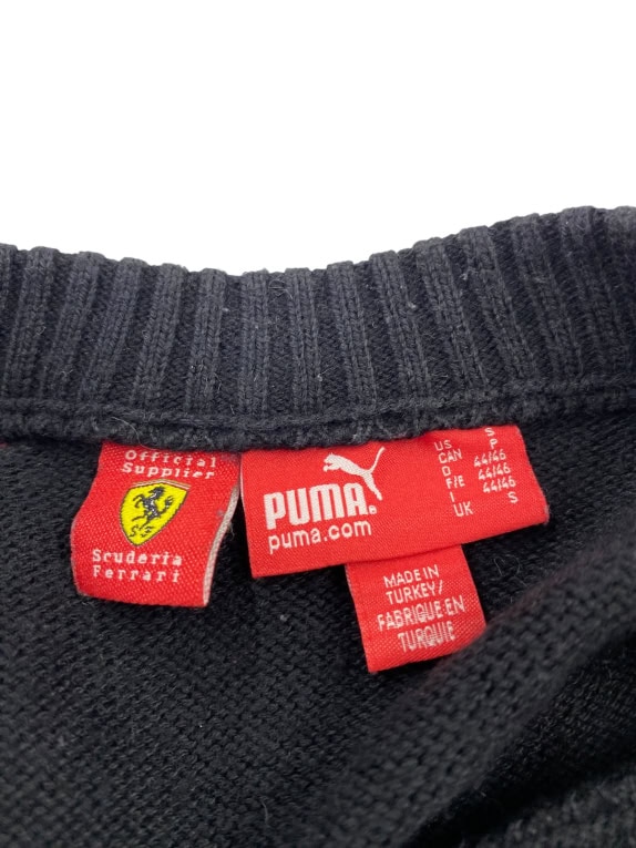 VINTAGE PUMA FERRARI ΠΛΕΚΤΟ ΠΟΥΛΟΒΕΡ ΛΟΓΟΤΥΠΟ ΜΑΥΡΟ ΑΝΔΡΙΚΟ S