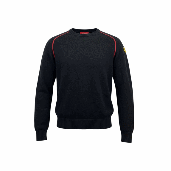 VINTAGE PUMA FERRARI MAGLIONE LAVORATO A MAGLIA CON LOGO NERO DA UOMO S