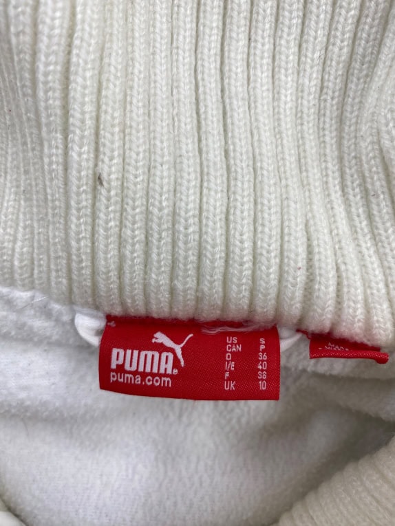 GIACCA VINTAGE PUMA CON CERNIERA BIANCA DA DONNA S
