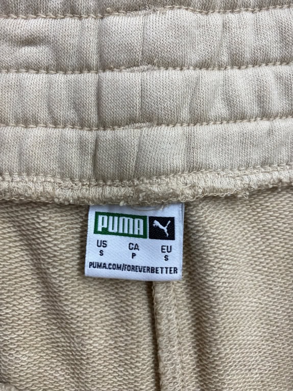 VINTAGE PUMA TRACK PANTS WITH EMBROIDERED LOGO BEIGE WOMEN'S S