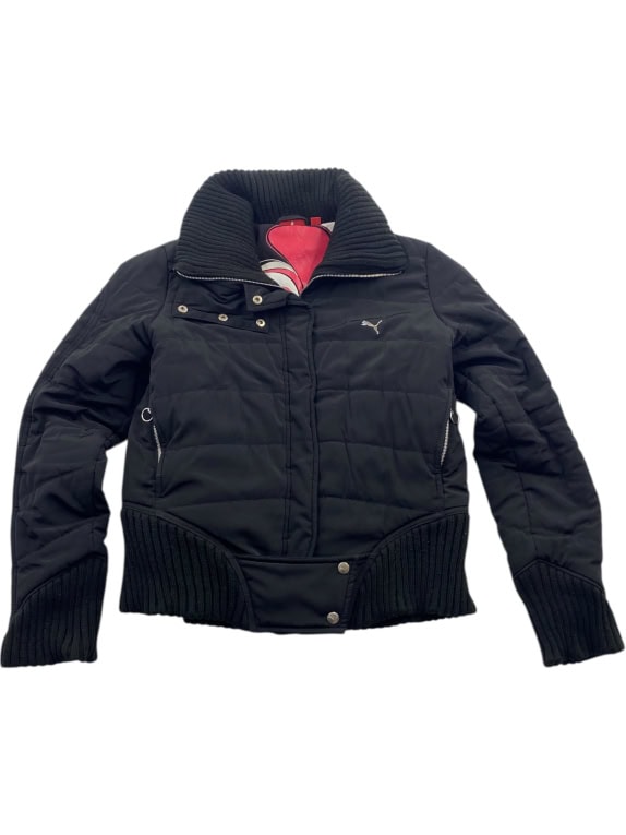 VINTAGE PUMA PUFFER ΜΠΟΥΦΑΝ ΜΕ ΦΕΡΜΟΥΑΡ ΜΑΥΡΟ ΓΥΝΑΙΚΕΙΟ L