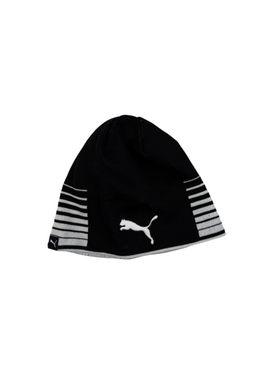 VINTAGE Puma Σκούφος (Beanie) - Μαύρος Ριγέ, Retro Sport