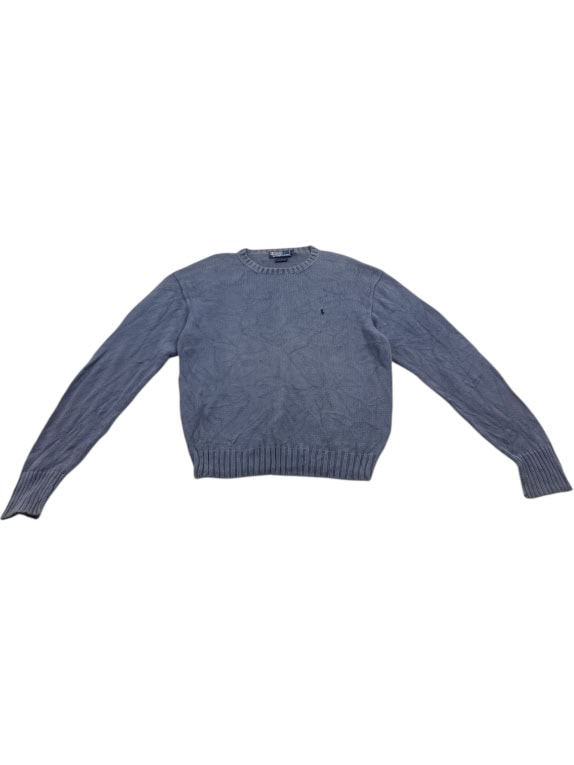 VINTAGE RALPH LAUREN ΠΛΕΚΤΟ ΠΟΥΛΟΒΕΡ ΚΕΝΤΗΜΕΝΟ ΛΟΓΟΤΥΠΟ ΜΠΛΕ ΑΝΔΡΙΚΟ L