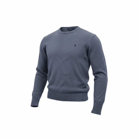 VINTAGE RALPH LAUREN ΠΛΕΚΤΟ ΠΟΥΛΟΒΕΡ ΚΕΝΤΗΜΕΝΟ ΛΟΓΟΤΥΠΟ ΜΠΛΕ ΑΝΔΡΙΚΟ L
