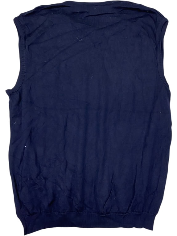 VINTAGE RALPH LAUREN PULLOVER SMANICATO CON SCOLLO A V BLU DA UOMO L