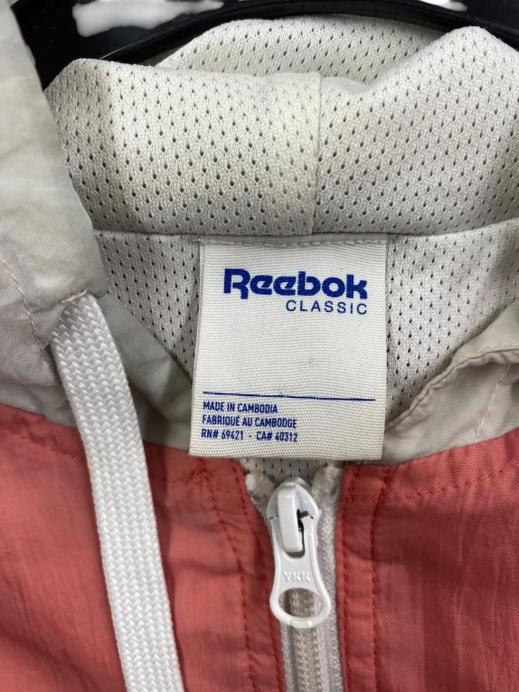 VINTAGE REEBOK CLASSIC giacca anorak con cappuccio multicolore da uomo XL