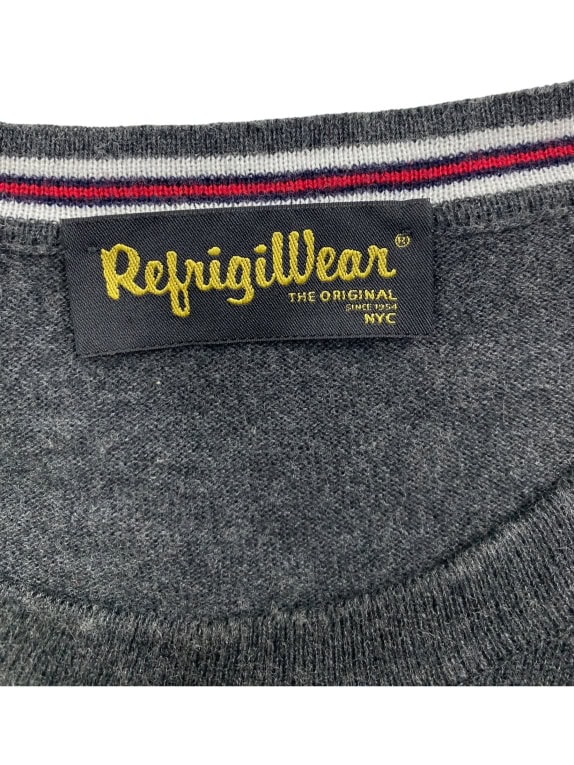 VINTAGE REFRIGIWEAR ΠΛΕΚΤΗ ΜΠΛΟΥΖΑ ΜΕ ΛΟΓΟΤΥΠΟ ΓΚΡΙ ΑΝΔΡΙΚΗ XL