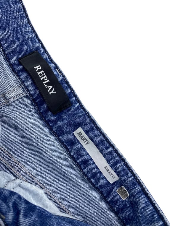 VINTAGE REPLAY JEANS MARTY SLIM BOY FIT ΜΠΛΕ ΑΝΔΡΙΚΟ L