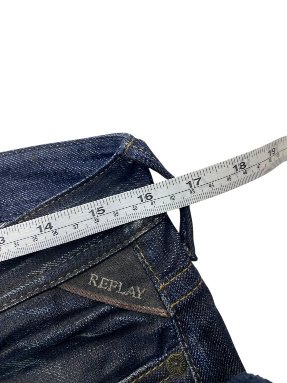 VINTAGE REPLAY JEANS MIJAG SLIM FIT ΣΚΟΥΡΟ ΜΠΛΕ ΑΝΔΡΙΚΟ M