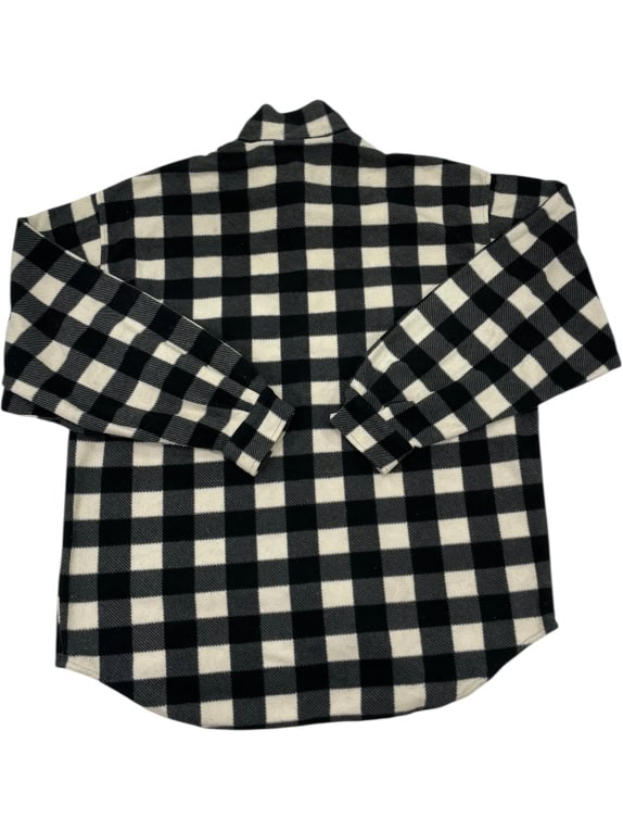 VINTAGE ROBE DI KAPPA FLEECE CHECKERED SHIRT BLACK & WHITE MEN'S XL/XXL