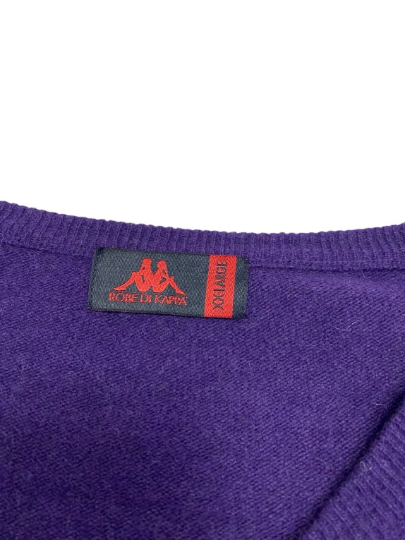 VINTAGE ROBE DI KAPPA ΠΛΕΚΤΗ ΜΠΛΟΥΖΑ V NECK ΜΟΒ ΑΝΔΡΙΚΗ XXL