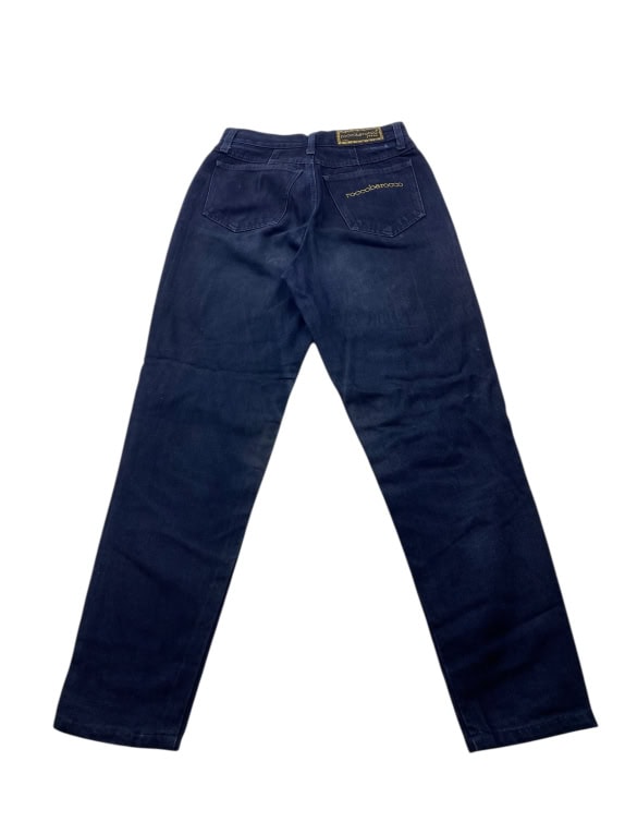 VINTAGE ROCCOBAROCCO JEANS DENIM PANTS DARK BLUE WOMEN XS