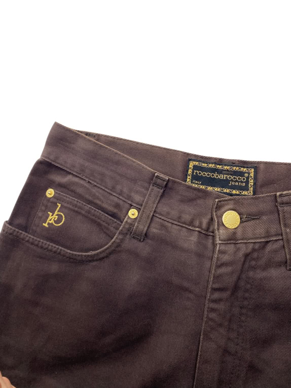 VINTAGE ROCCOBAROCCO JEANS ΠΑΝΤΕΛΟΝΙ STRAIGHT ΚΑΦΕ ΓΥΝΑΙΚΕΙΟ M
