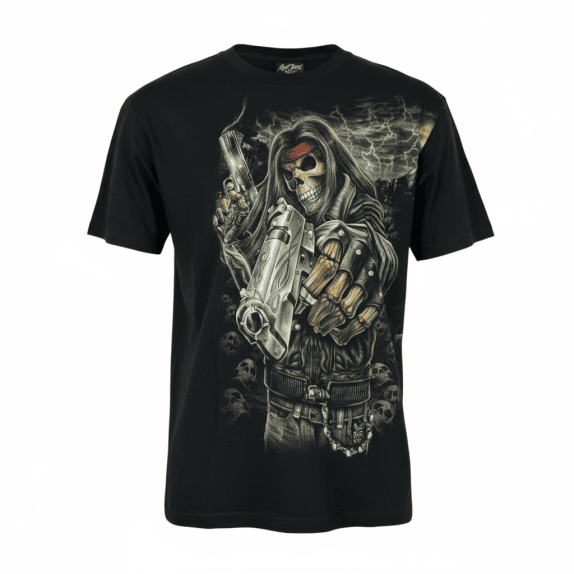 VINTAGE ROCK EAGLE GRIM BIKER T-SHIRT