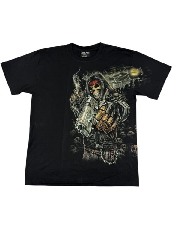 VINTAGE ROCK EAGLE GRIM BIKER T-SHIRT