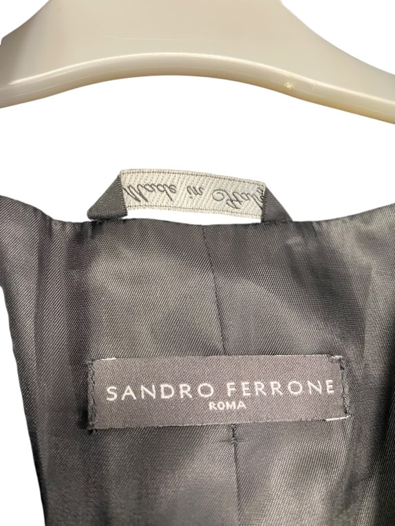 VINTAGE SANDRO FERRONE ΠΑΛΤΟ ΜΕ ΚΟΥΜΠΙΑ ΚΑΙ ΤΣΕΠΕΣ ΜΑΥΡΟ ΓΥΝΑΙΚΕΙΟ S M